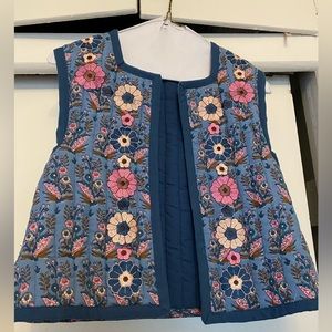 Antik Batik embroidered sleeveless Gilet or Vest in XSmall